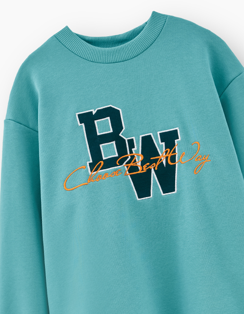 Бирюзовый свитшот для мальчика