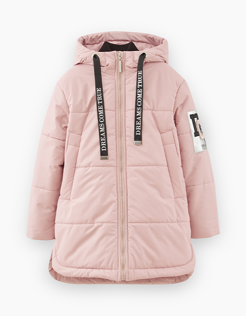 Стильная темно-розовая осенняя куртка для девочки