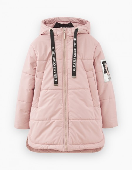 Стильная темно-розовая осенняя куртка для девочки