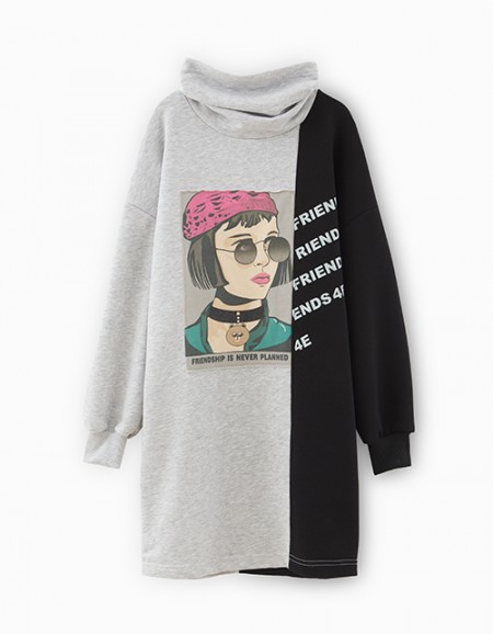 Платье в стиле колор-блок