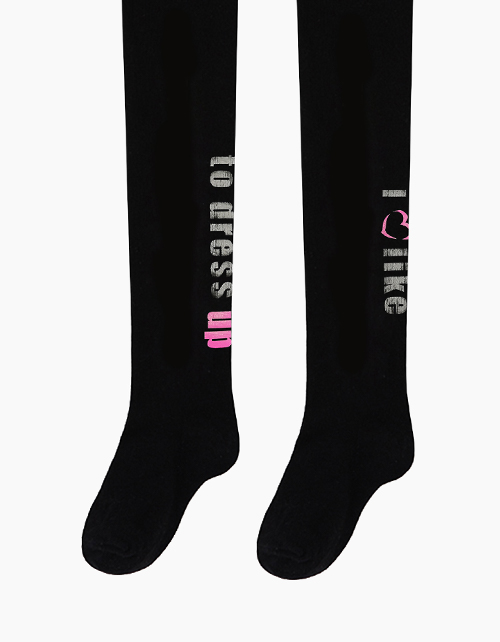 Черные колготки с авторским дизайном