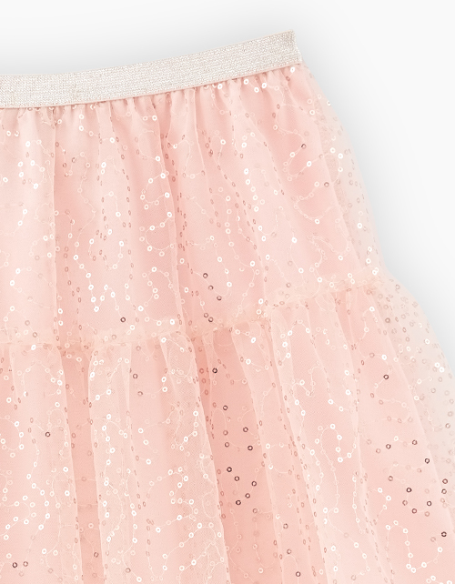 Нарядная светло-коралловая юбка