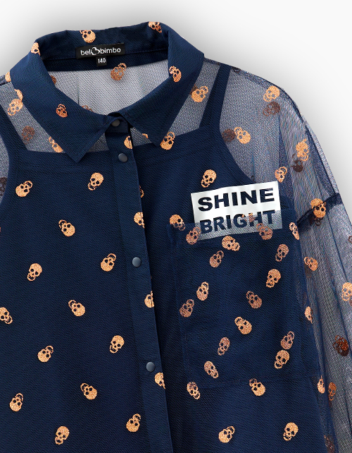 Стильная нарядная сетчатая рубашка Стильная нарядная сетчатая рубашка