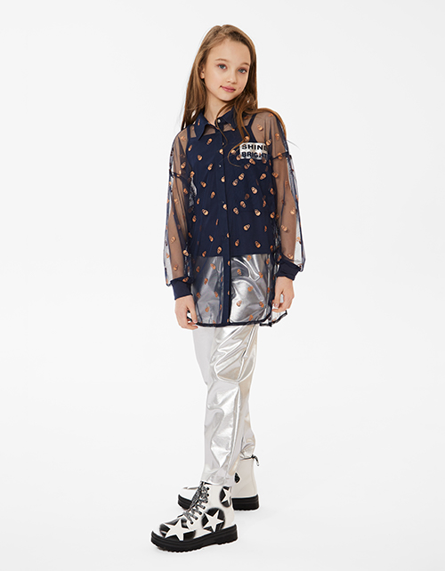 Стильная нарядная сетчатая рубашка Стильная нарядная сетчатая рубашка