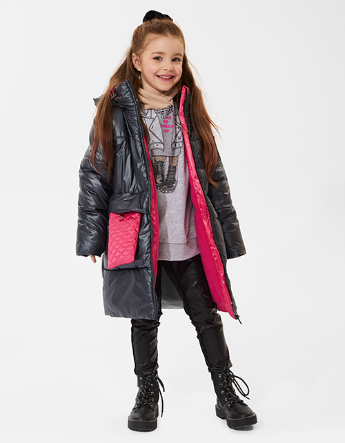 Черная зимняя куртка для девочки