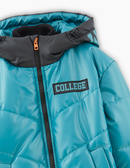 Зимняя куртка цвета темная бирюза для мальчика