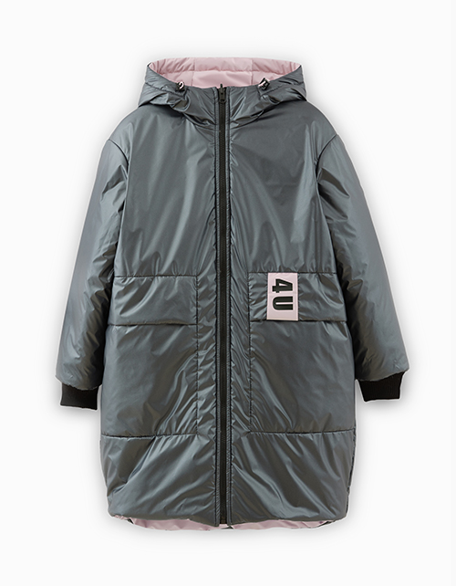 Стильная зимняя двусторонняя куртка для девочки