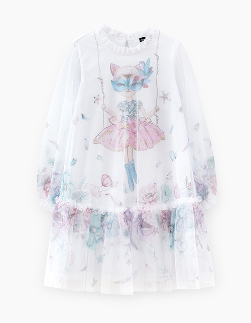 Белое нарядное платье