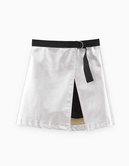 Юбка-шорты цвета серебро