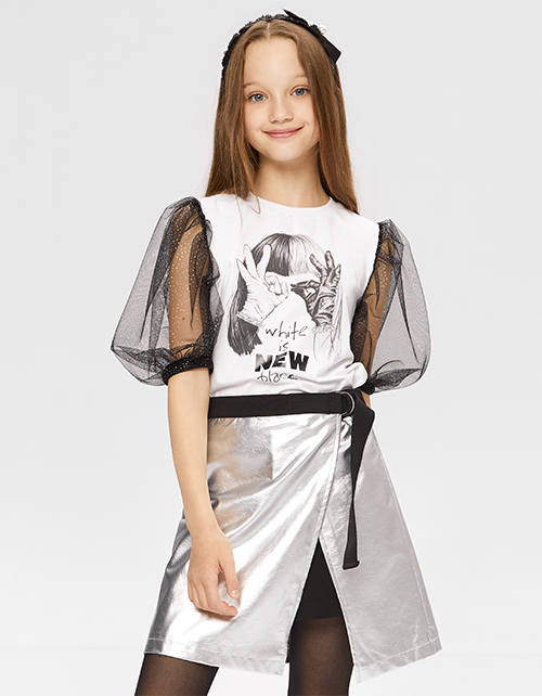 Юбка-шорты цвета серебро