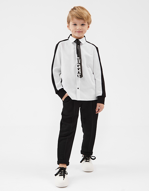 Комбинированная рубашка для мальчика