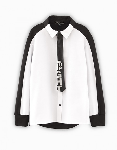 Комбинированная рубашка для мальчика