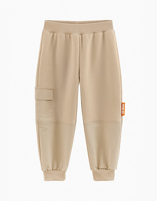 Бежевые брюки-джоггеры для мальчика