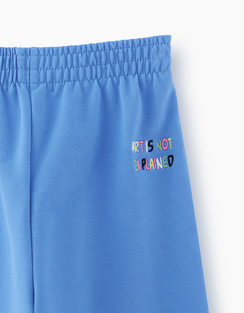 Широкие лазурные брюки для девочки