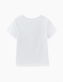 Стильная белая футболка с принтом для девочки