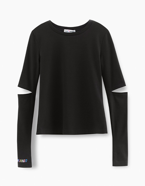 Черный лонгслив для девочки