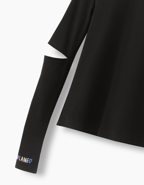 Черный лонгслив для девочки