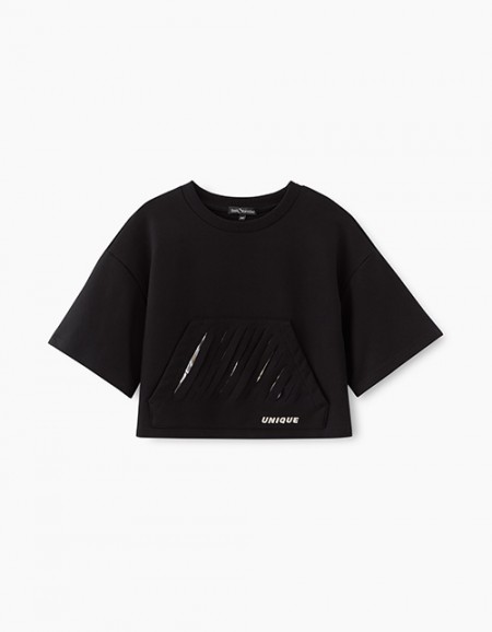 Укороченная футболка для девочки