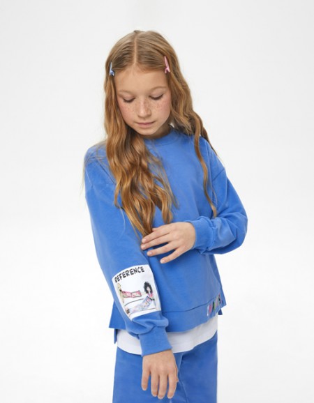 Лазурный свитшот для девочки