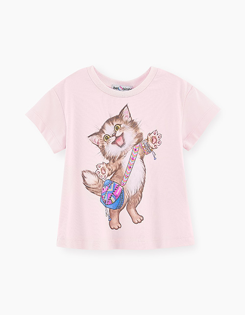 Нежно-розовая футболка для девочки