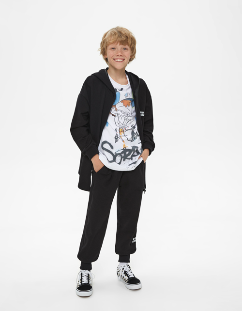 Черные брюки-джоггеры для мальчика
