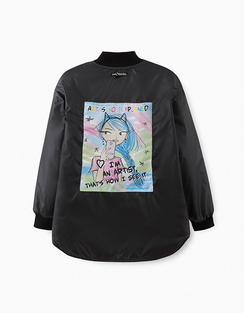 Двусторонняя куртка-бомбер для девочки