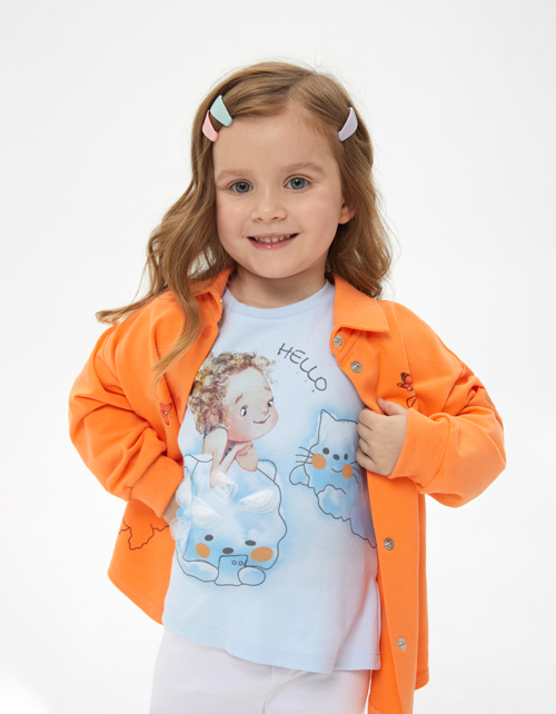 Небесно-голубая туника для девочки