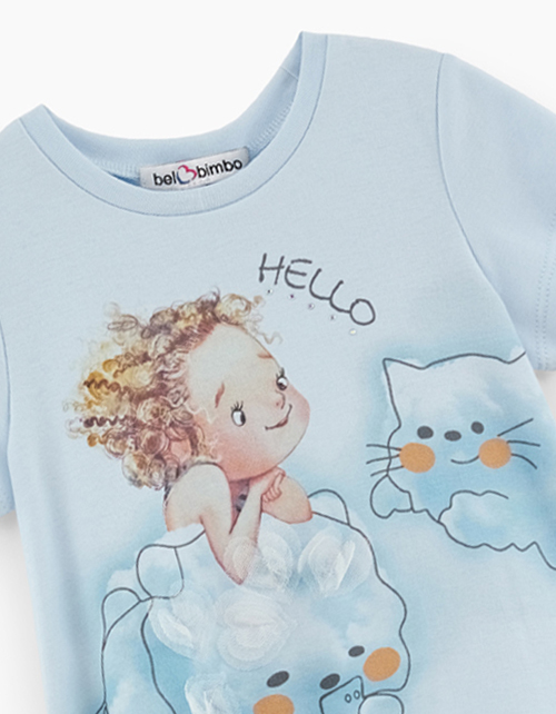 Небесно-голубая туника для девочки