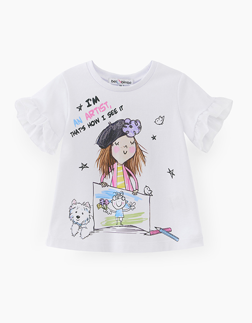 Стильная белая футболка для девочки