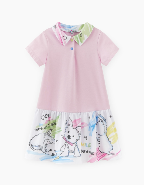 Светло-сиреневое платье-поло