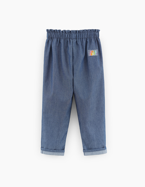 Брюки-джоггеры в оттенке деним для девочки