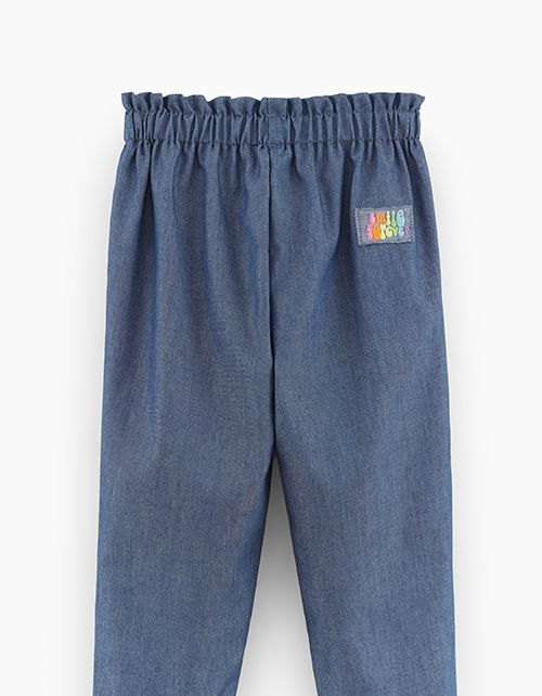 Брюки-джоггеры в оттенке деним для девочки