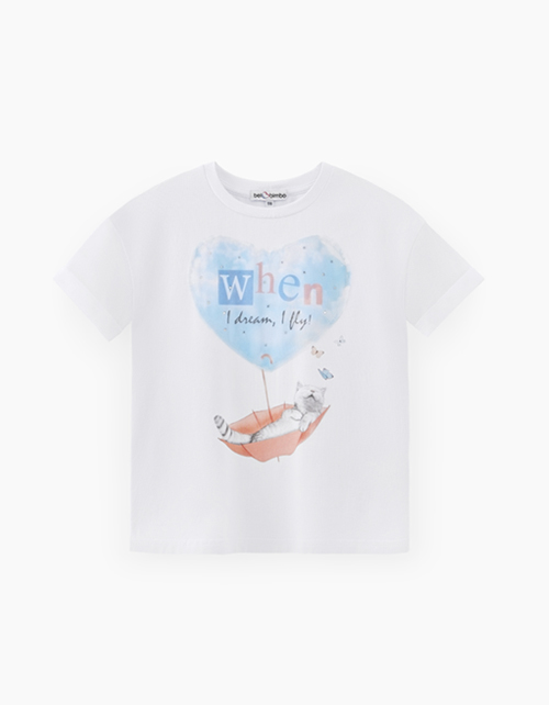 Авторская белая футболка для девочки