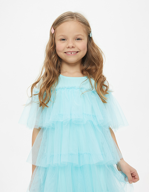 Платье нарядное светло-бирюзовое