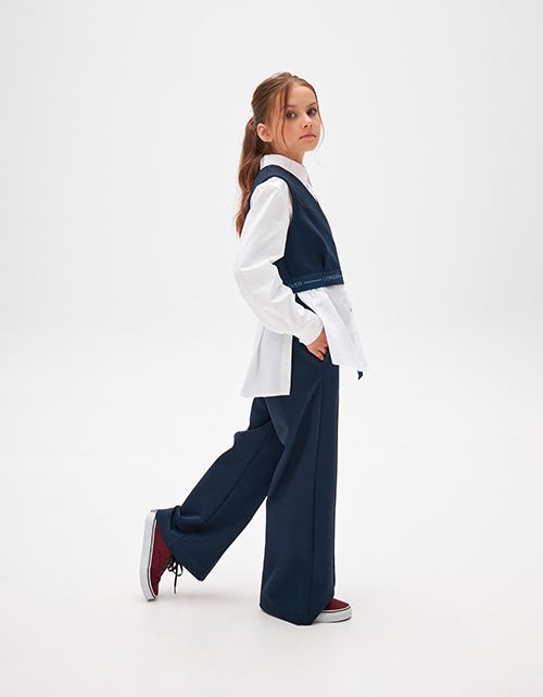 Школьная кроп-топ жилетка для девочки