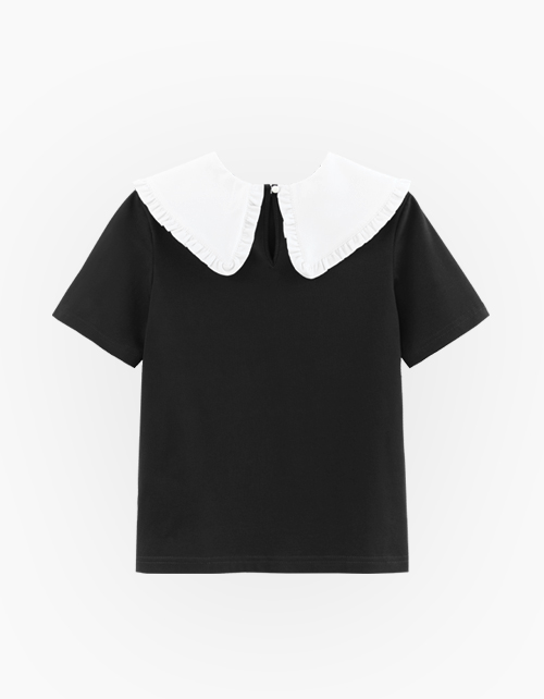 Чёрная блузка с коротким рукавом Чёрная блузка с коротким рукавом