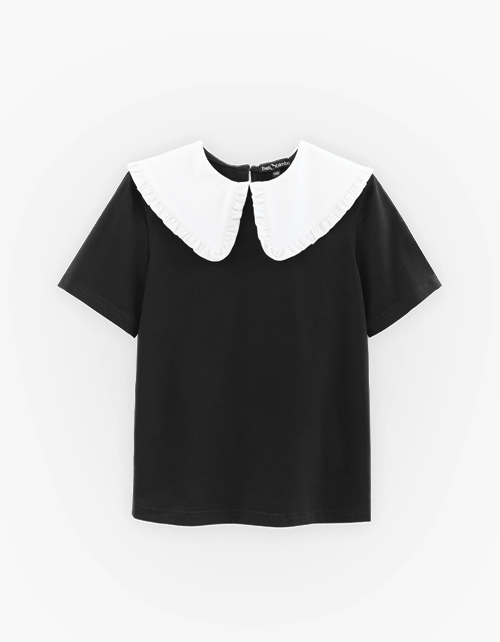 Чёрная блузка с коротким рукавом