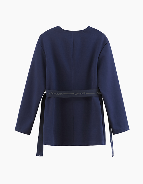 Удлинённый тёмно-синий пиджак для девочки