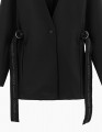 Удлинённый чёрный пиджак для девочки
