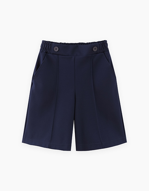 Тёмно-синие шорты-бермуды для девочки Тёмно-синие шорты-бермуды для девочки