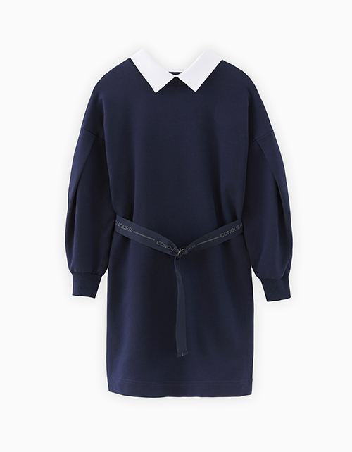 Тёмно-синее школьное платье