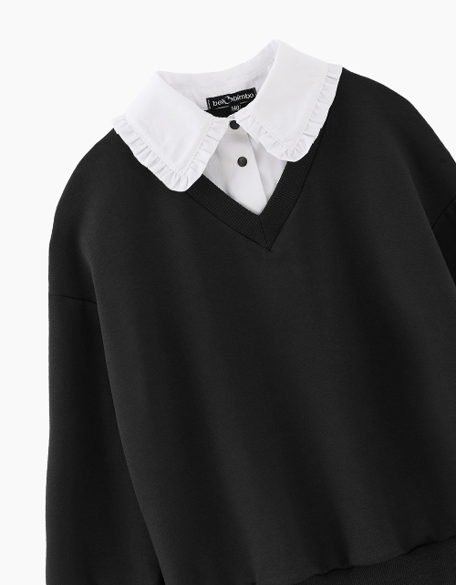 Школьный джемпер-обманка для девочки