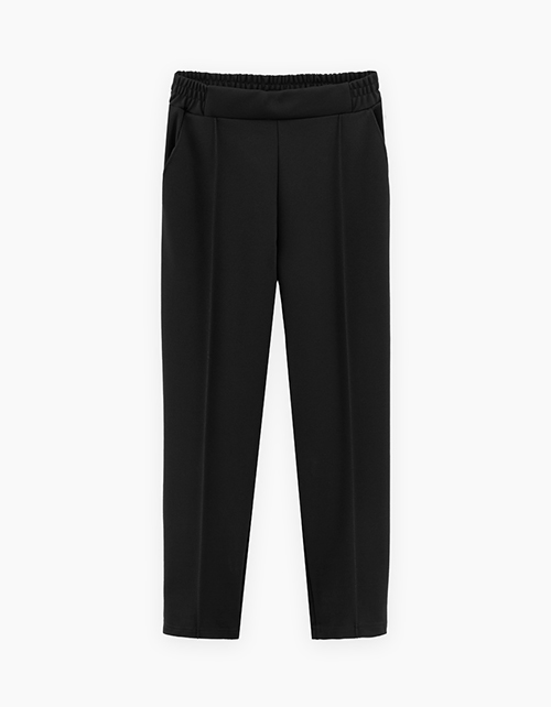 Зауженные чёрные школьные брюки для девочки