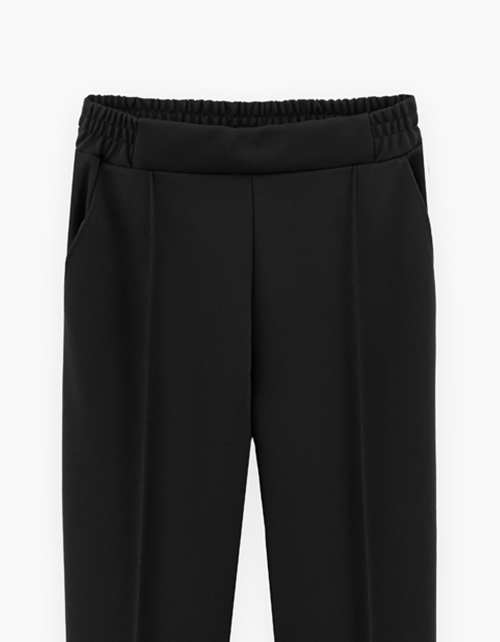 Зауженные чёрные школьные брюки для девочки