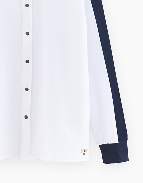 Комбинированная школьная рубашка для мальчика Комбинированная школьная рубашка для мальчика