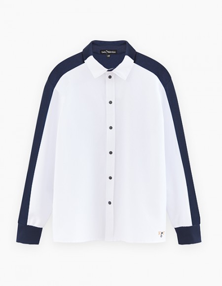 Комбинированная школьная рубашка для мальчика