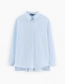 Школьная светло-голубая блузка для девочки
