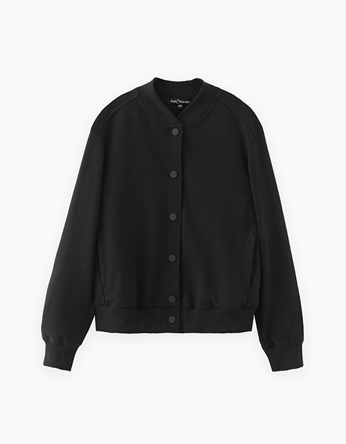 Чёрный школьный жакет-бомбер для девочки