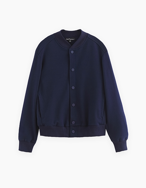Тёмно-синий школьный жакет-бомбер для мальчика Тёмно-синий школьный жакет-бомбер для мальчика