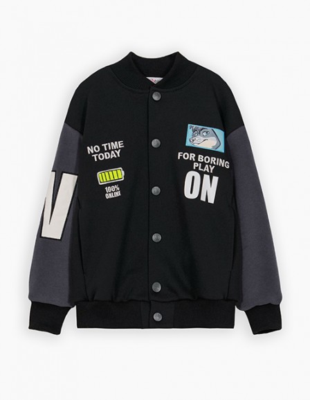 Черный бомбер для мальчика Черный бомбер для мальчика